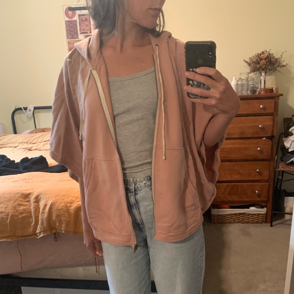 Wilfred free size medium dusty pink poncho hoodie